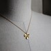 Single Orchid Necklace Gold- Triple Leaf Orchid Flower Necklace