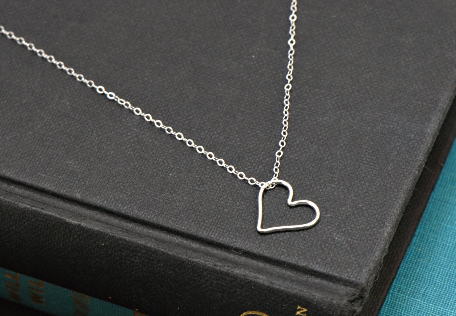 Open Heart Necklace Sterling Silver Necklace, Simple Everyday Jewelry, Heart Necklace, Best Friends, Girlfriend, Gift for Her, Bridal Party