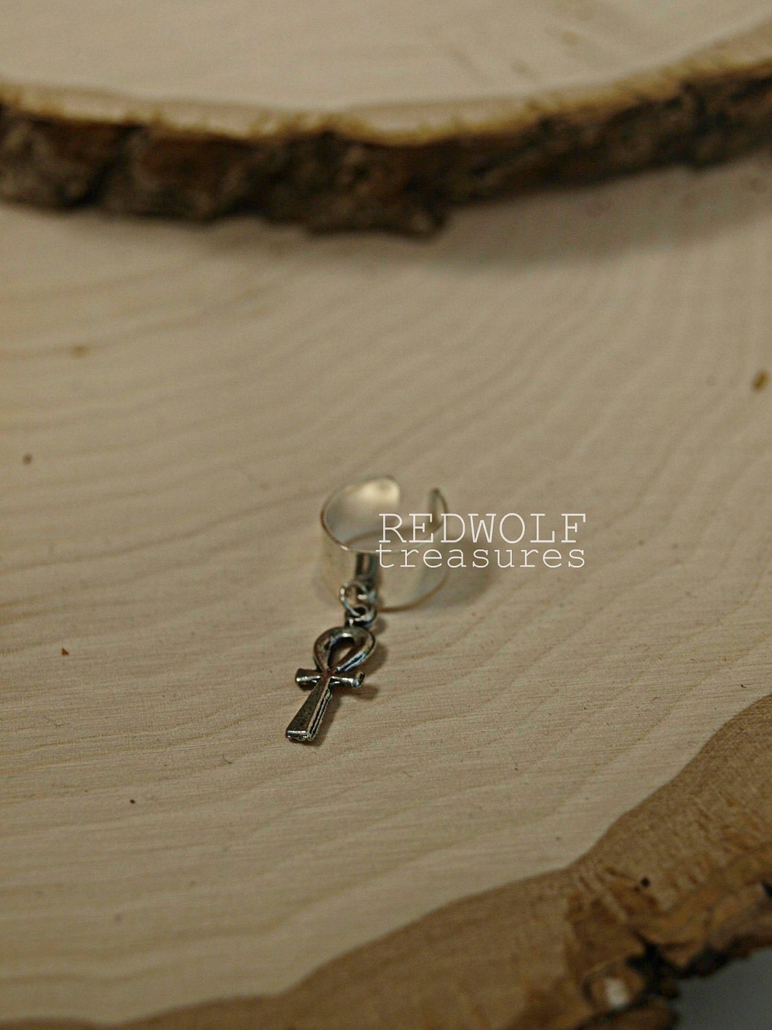 Ankh Silver Ear Cuff