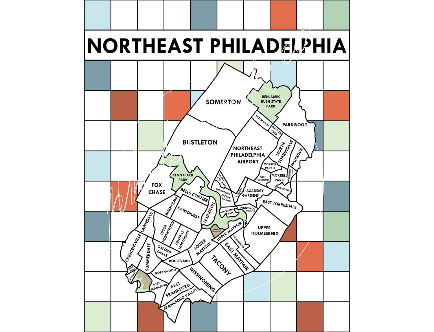 Northeast Philadelphia Neighborhoods Map