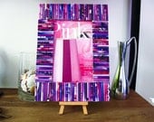 Purple and Pink Recycled Magazines Frame for 4x6 photo - Eco Friendly Gift