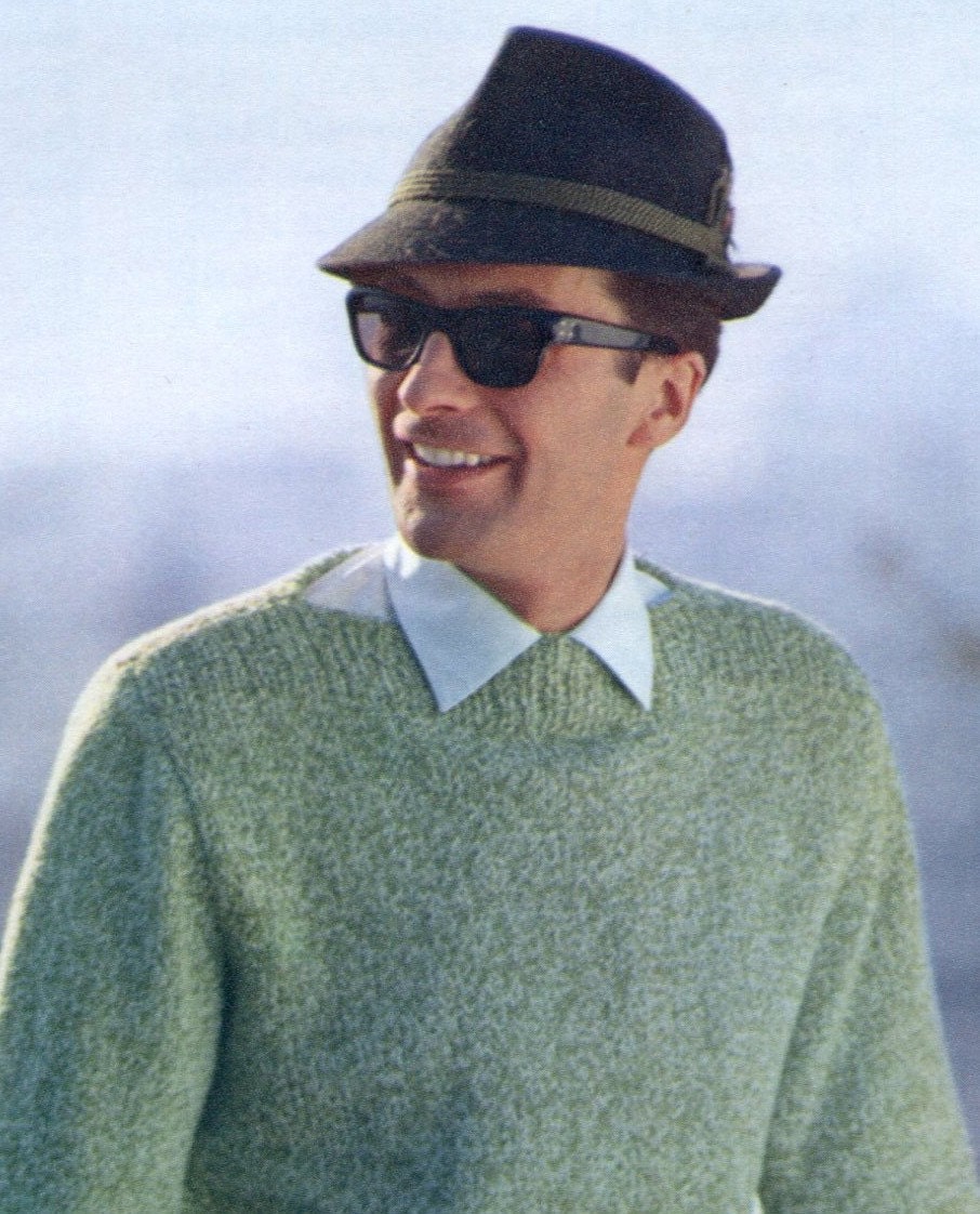 Men's 1960s Retro Tweed Pullover -- PDF KNITTING PATTERN