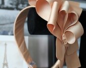 HeadGirl - Miss Doolittle Goes Shy Headband (Nude Colour Matte Ribbon)