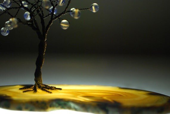 Lunar Energy Moonstones Handmade Sculpture Wire Tree