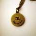 Scorpio Zodiac Sign Antique Bronze tone necklace