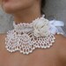 Crocheted white pearl choker/necklace