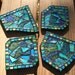 RESERVED LISTING for Randi only - Mosaic Coasters in Shades of Blue, Green & Teal Stained Glass - Set of 4