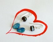 Australian Boulder Opal Silver Abstract Earrings