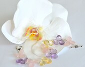 Amethyst Citrine Pink Quartz Silver Bracelet