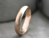 Men's Gold Wedding Band, 4mm Half Round Recycled Metal 14k Gold Wedding Ring Wedding Jewelry -  Made in Your Size