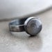 Gray Moonstone Ring, Charcoal Grey Moonstone Roughed Up Oxidized Sterling Silver Ring - Made to Order