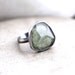 Moss Aquamarine Ring, Watery Sage Green Faceted Stone Oxidized Sterling Silver Ring March Birthstone Aquamarine Jewelry - Size 7 - Siren