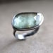 Moss Aquamarine Ring, Watery Sage Green Rose Cut Stone Oxidized Sterling Silver Ring March Birthstone Aquamarine Jewelry - Size 6.5 - Siren