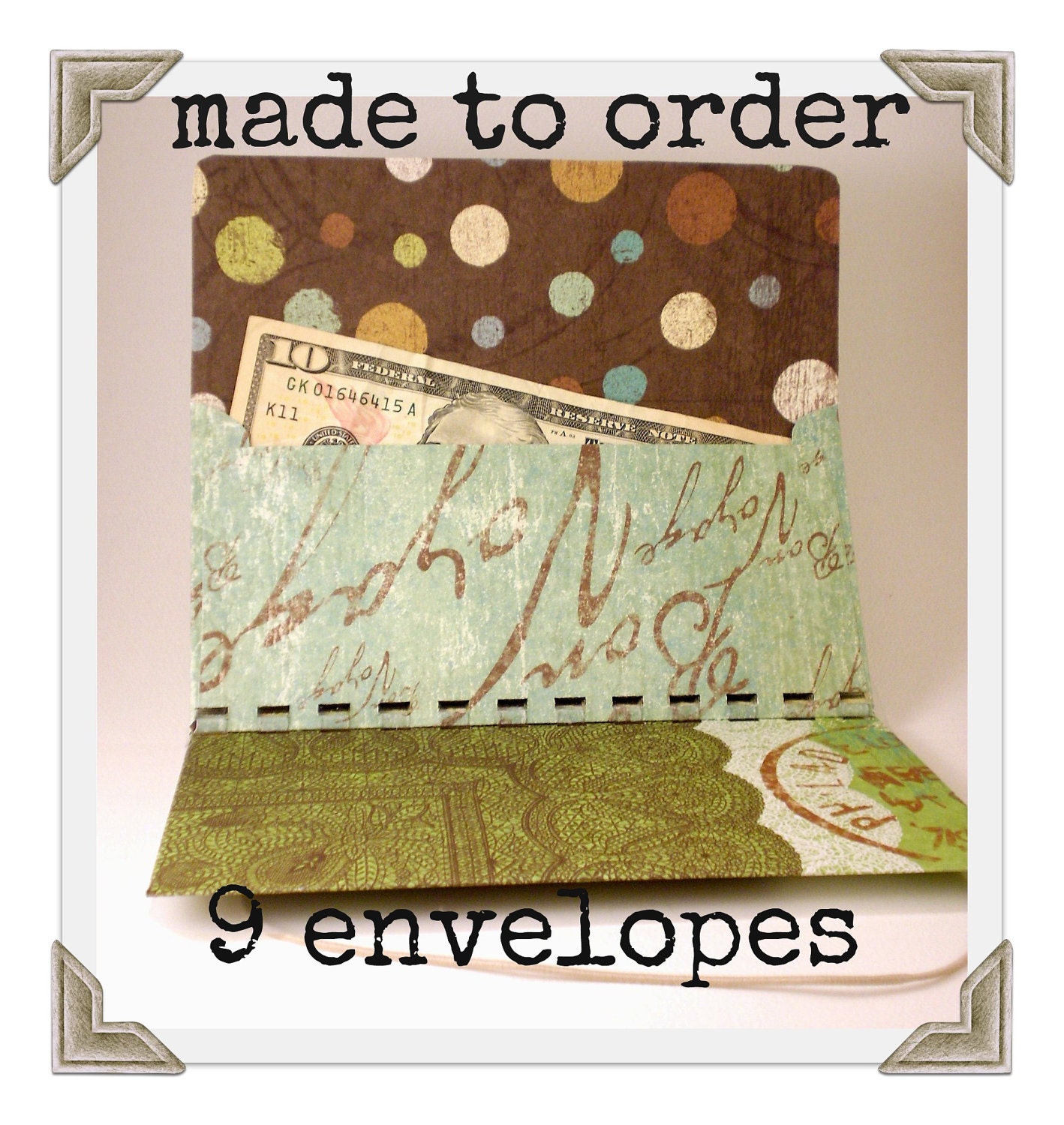Custom Cash Envelope System with 9 envelopes
