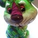 Neon Electric Green Magenta Japan Tiger Beast Piggy Bank