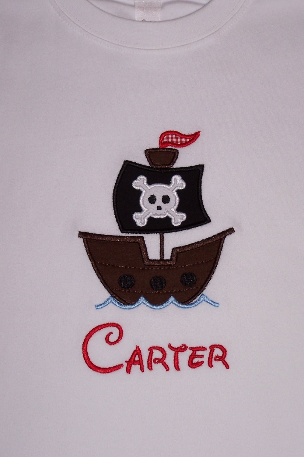 Custom Boutique Clothing Boys CUTE Pirate Ship Shirt or Oneies, Size 0-3mos - 6y