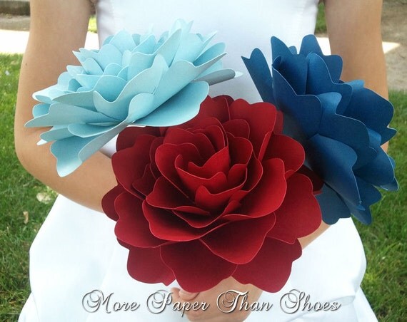 Handmade Paper Flowers - Large- Custom Orders - Wide Variety Of Colors - Set of 3 - X-Large Il_570xn