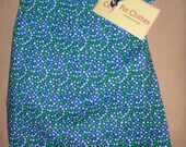SALE - Large REVERSABLE Pet dress multi-colored blue geometric print - dd05