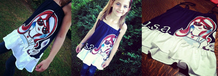 Patriotic Fashionista Appliqued Fourth of July Tunic