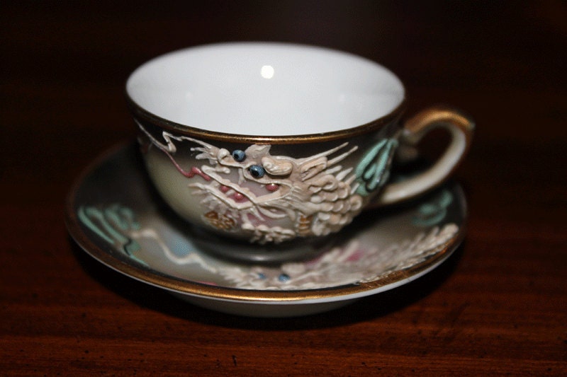 Dragon Tea Cup and Saucer Occupied Japan by CashmereJellybean