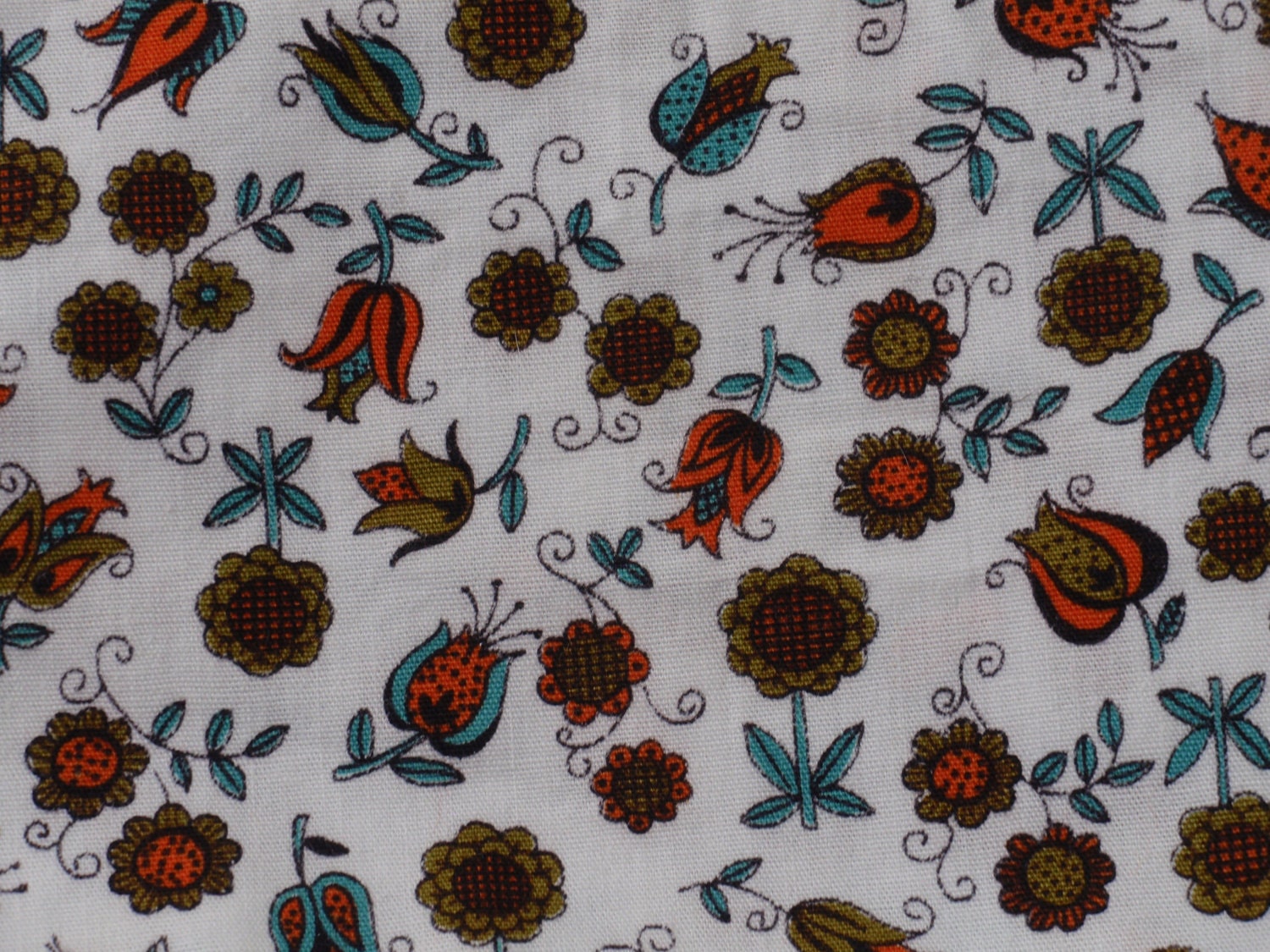 SALE--Fanciful Flower Vintage Fabric