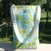 Large Floral Tote Bags, Set of Two, Green and Blue Floral with White Handles by Bright Rose Creations