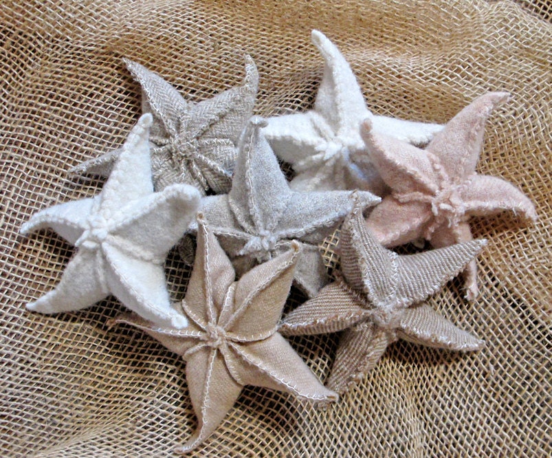 Organic Lavender Starfish Sachets: Set of 10 for  Wedding Favors or Place Cards or Bridal Party Gifts
