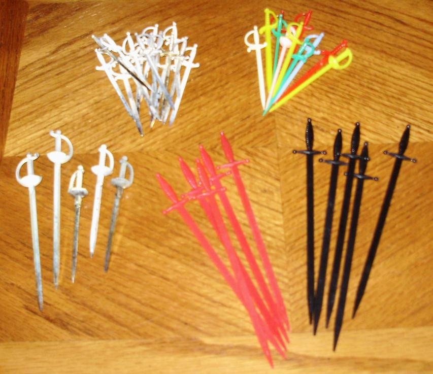 42 Vintage Plastic Swords Cocktail Picks by waltdisneydreams