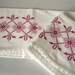 Vintage Embroidered Crochet Pillowcase Set / Cross Stitch / Bed Linen