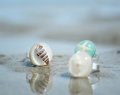 Nautical jewelry seashell Statement  Ring -Nature lover gift handmade resin jewelry