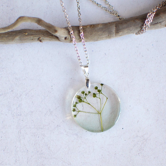 Woodland green botanical pendant - Twiggy tree - nature inspired jewelry - Nature lover gardener gift