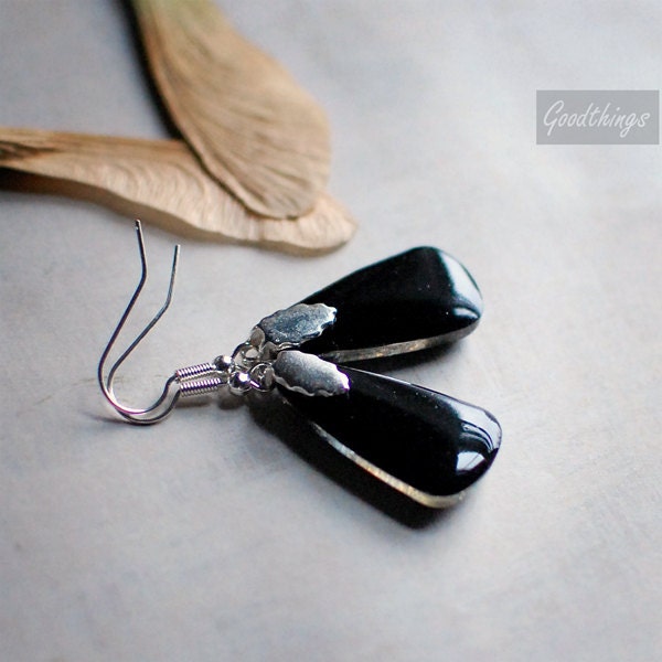 Autumn Maple Seed Earrings botanical resin jewelry nature lover gift