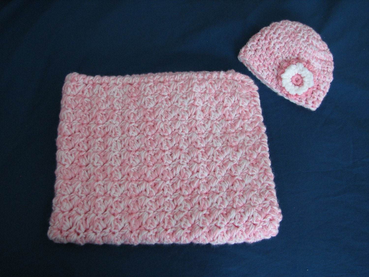 Winter Warmth Newborn Blanket and Hat Set Crochet Pattern PDF 063