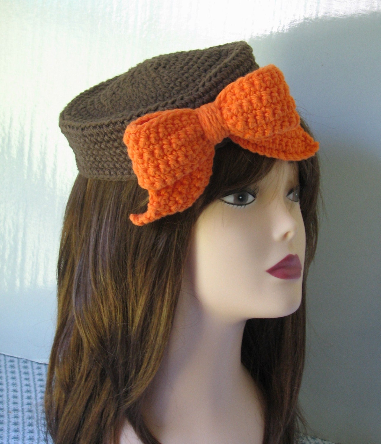 Jackie O. Fascinator Pillbox Hat Crochet Pattern PDF 097