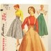 Vintage 1950s Skirt Pattern Jumper Simplicity 1730 Suspenders Evening Skirt Waist 26 Hips 36