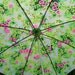Vintage 1960s Umbrella Pink Green Flowers Girls