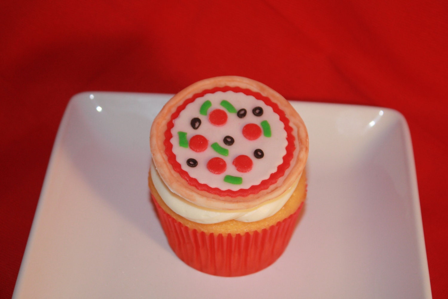 Pizza Theme Fondant Cupcake Topper Il_570xn