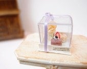 Dollhouse Miniature Food 1/12 Scale Blueberry Cake set in Clear Gift Box
