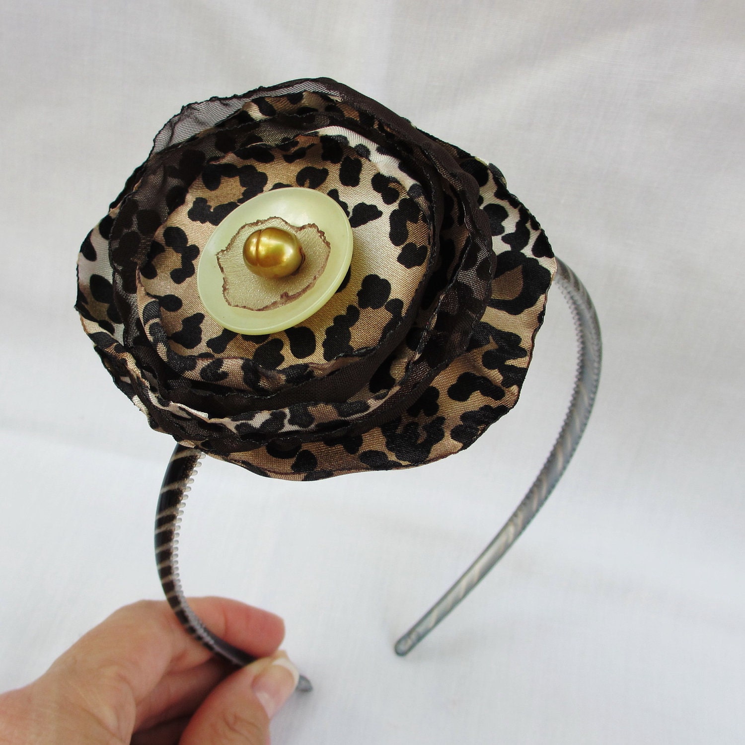 Gorgeous Leopard Accessory - Pin AND Clip or Headband - Free Shipping