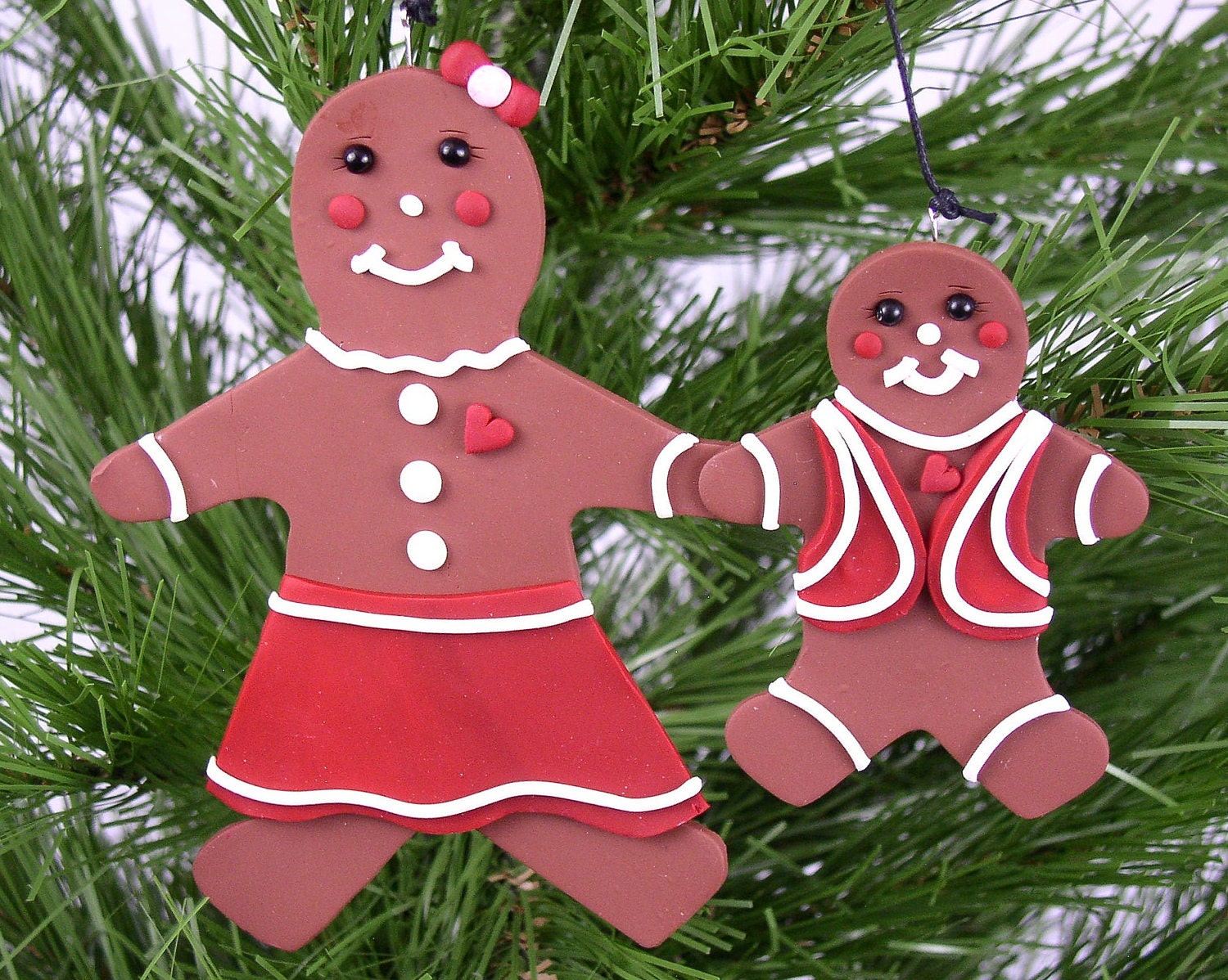 Family Christmas Ornament - Mother & Son Gingerbread Ornament - Personalized for Free