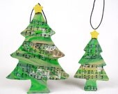 Set of Two Musical Christmas Tree Ornaments - O Tannenbaum Christmas Carol Ornaments