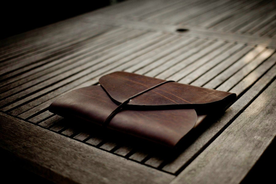 MEDIUM leather 'possibles' envelope