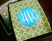 iPad or kindle sleeve - clover pattern with monogram