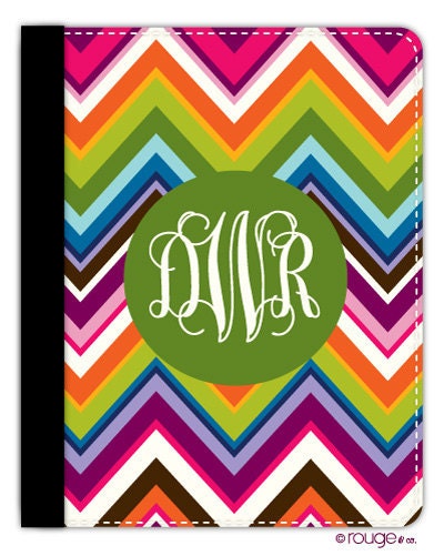 new iPad/iPad2 folio case in CHEVRON pattern with custom monogram