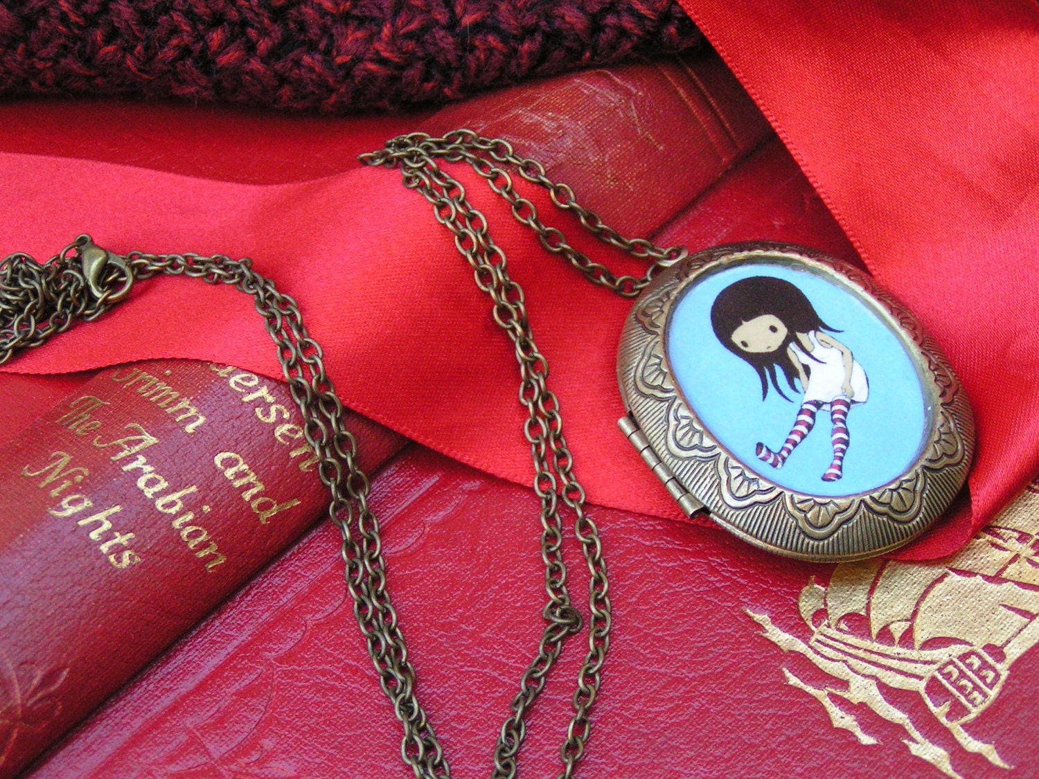 Sad girl locket