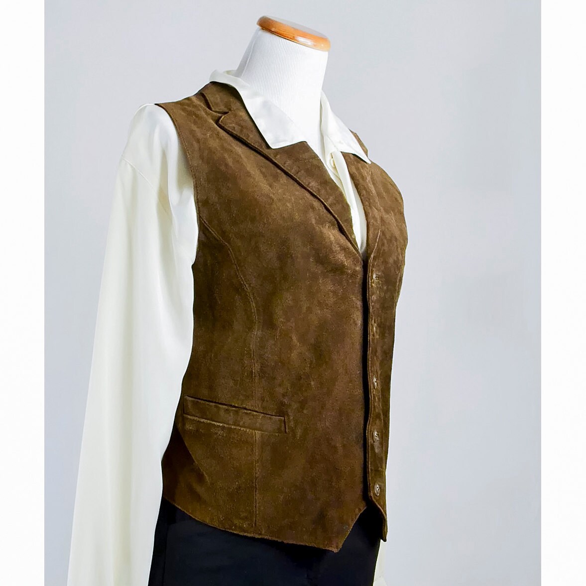 brown suede vest