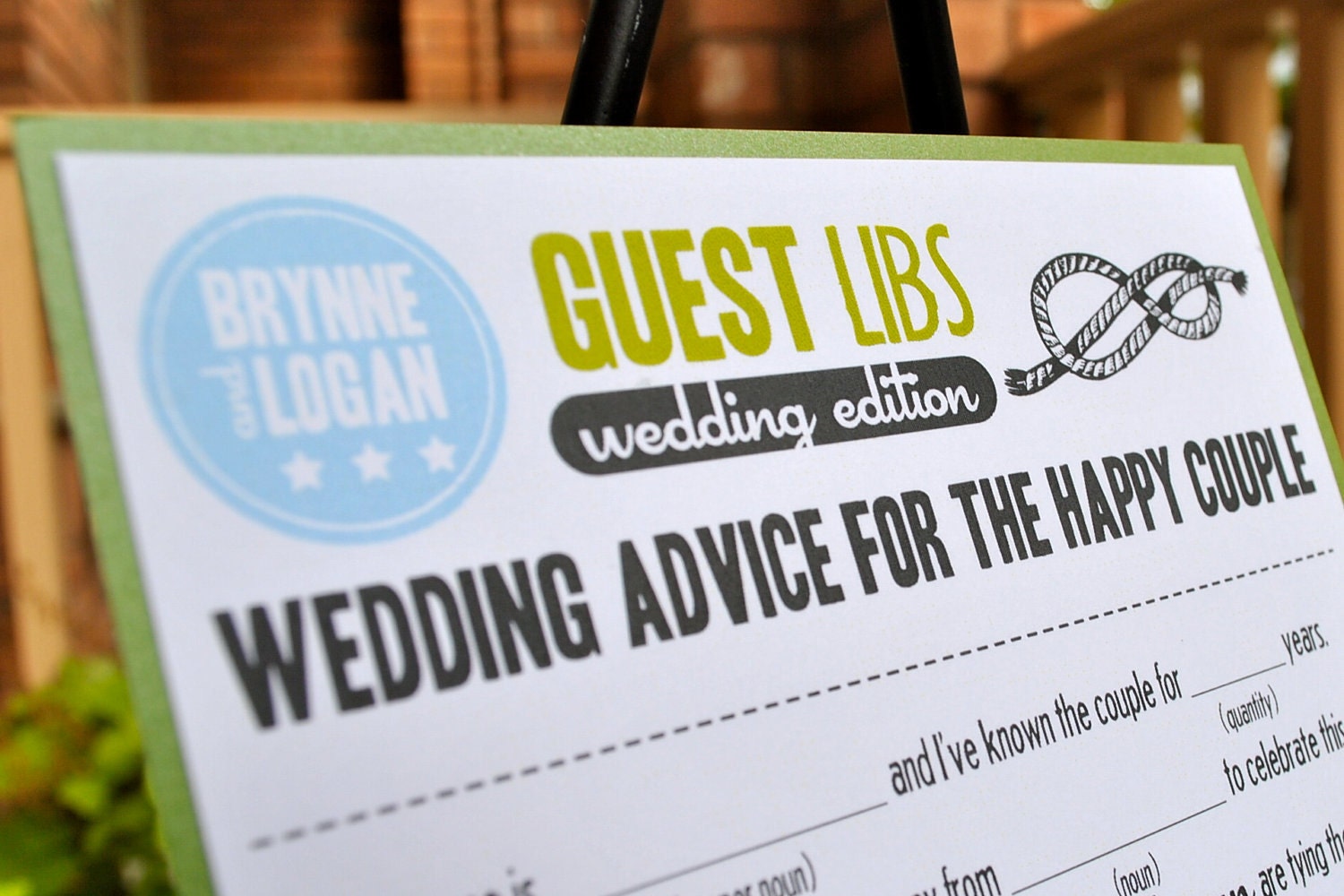 MAD LIBS - WEDDING edition - "Let's tie the knot" - printed set of 50