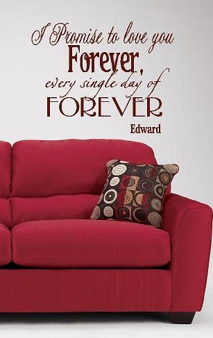 I Promise to love you forever Edward  Twilight- Vinyl decal- custom Vinyl Lettering wall words graphics Home decor itswritteninvinyl