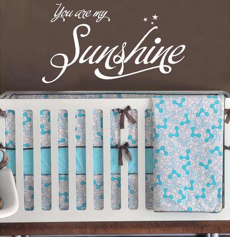 You are my sunshine- childrens nursery  -  Vinyl Lettering wall words graphics  decals  Art Home decor itswritteninvinyl