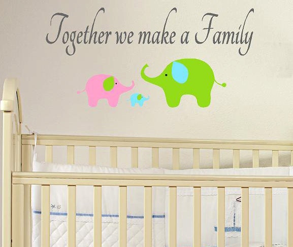 Together we make a Family- childrens nursery  -  Vinyl Lettering  decal wall words graphics  decals  Art Home decor itswritteninvinyl